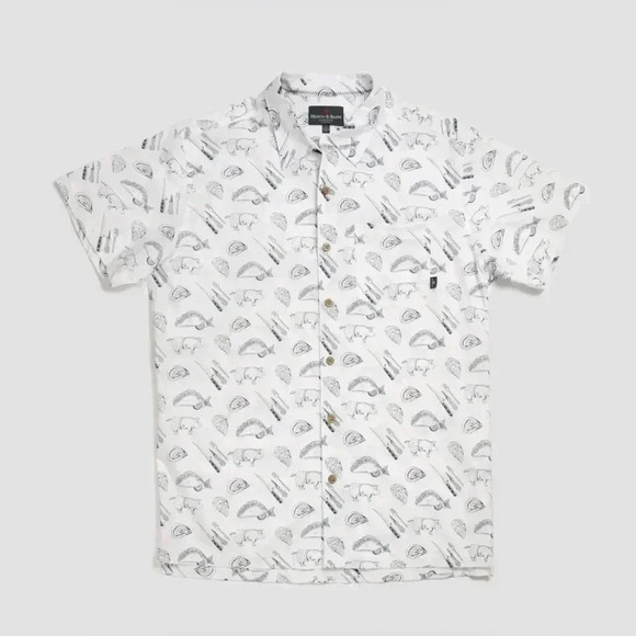 Beach & Barn Calabash Short Sleeve - White/Seafarer Print - Picture 1 of 11